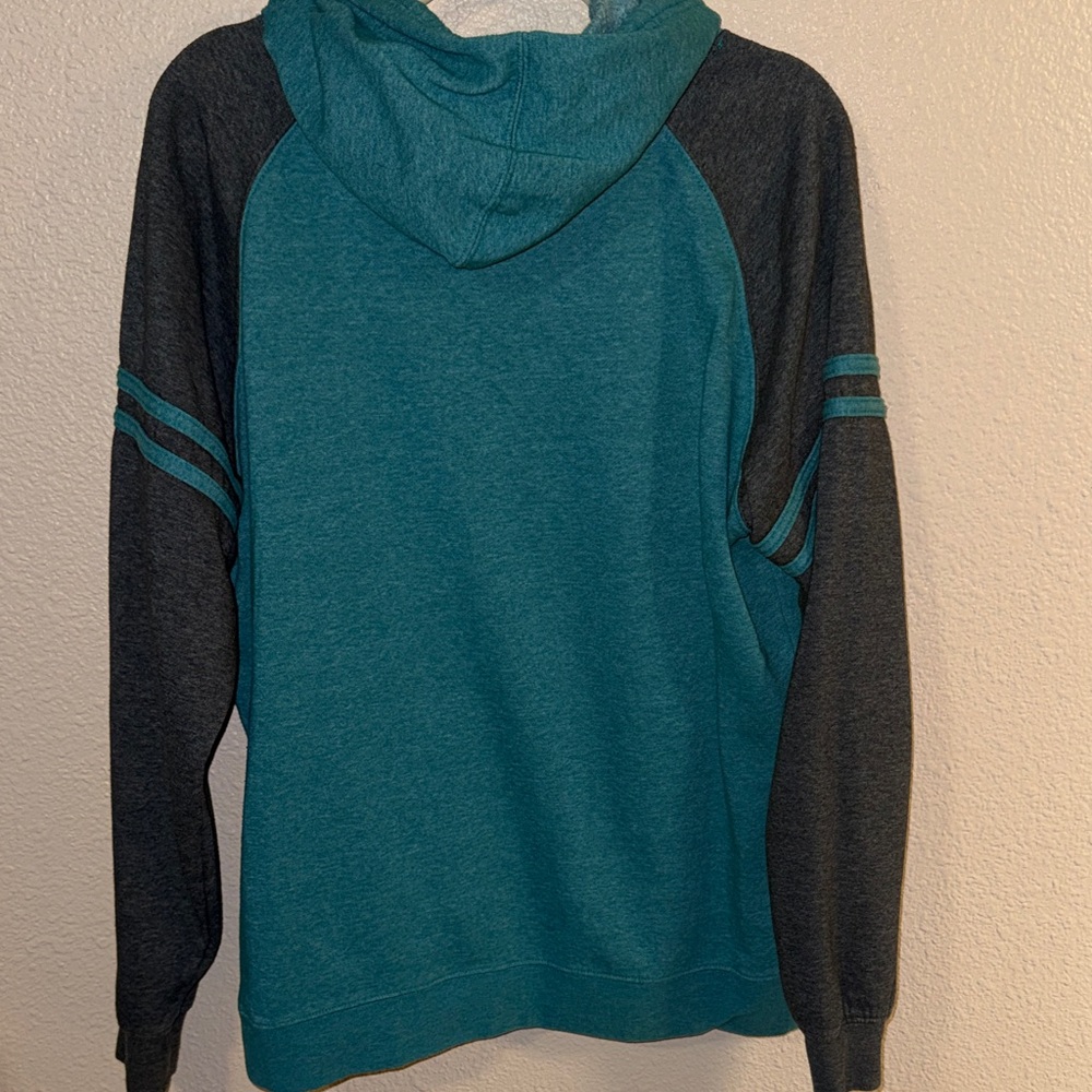 PNW Oregon Coast Teal and Gray Women's Hoodie - Picture 4 of 7